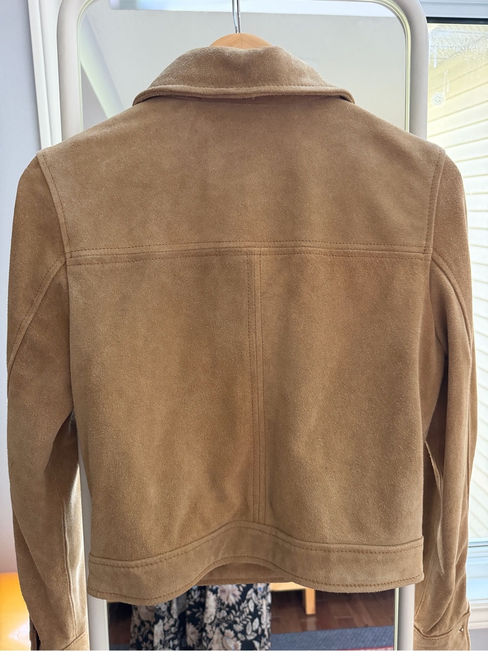 Mango Camel Suede Button-Front Jacket - Picture 2 of 4